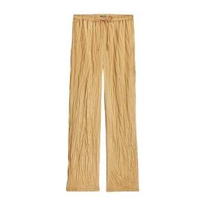 J.Crew Soleil Pant Crinkle Viscose Blend Honey Brown Gold Size Large Tall NWT